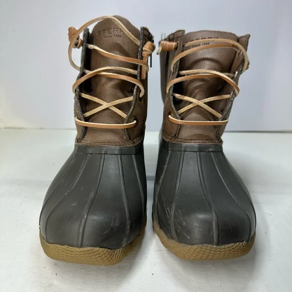 Sperry Top-Siders Dark Gray and Brown Duck Boots Coldbay Slip-on Duck Shoes Charcoal | Sperry main image 4